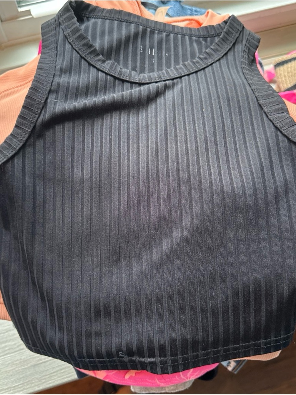 Youth Black Ribbed Tank Top - Brand Unspecified